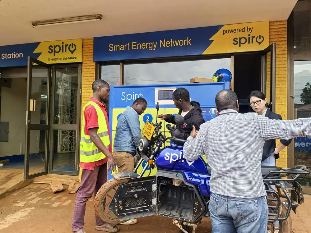 sre power 12 slot swap cabinet operating in a nairobi gas station